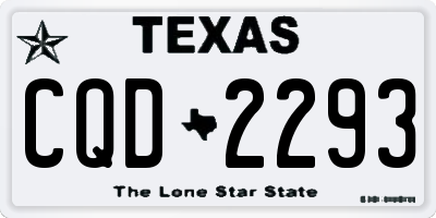 TX license plate CQD2293