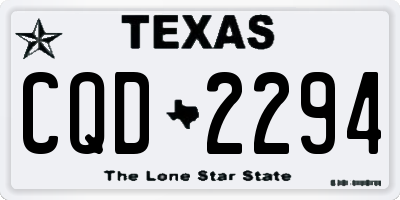 TX license plate CQD2294