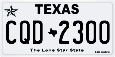 TX license plate CQD2300