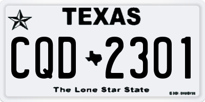 TX license plate CQD2301