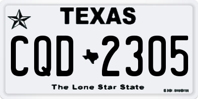 TX license plate CQD2305