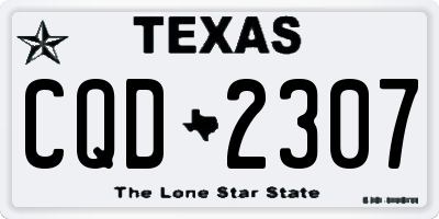 TX license plate CQD2307