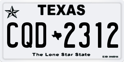 TX license plate CQD2312