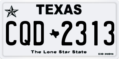 TX license plate CQD2313