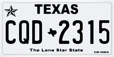 TX license plate CQD2315