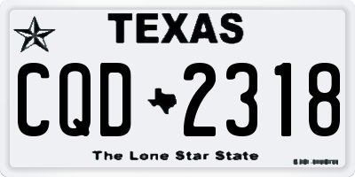 TX license plate CQD2318