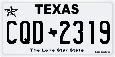TX license plate CQD2319