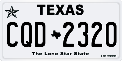 TX license plate CQD2320