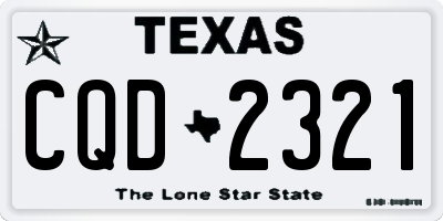 TX license plate CQD2321