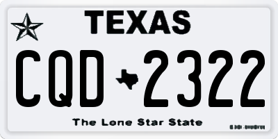 TX license plate CQD2322