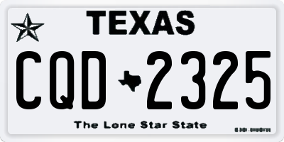 TX license plate CQD2325