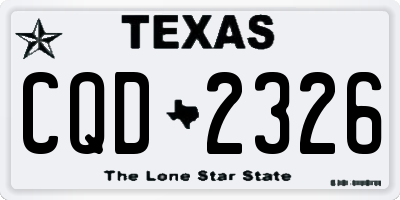 TX license plate CQD2326