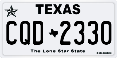 TX license plate CQD2330