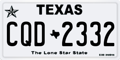 TX license plate CQD2332