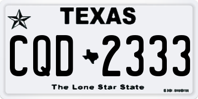 TX license plate CQD2333