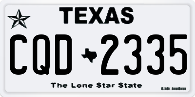 TX license plate CQD2335