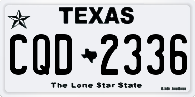 TX license plate CQD2336