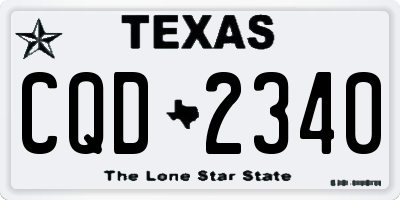 TX license plate CQD2340