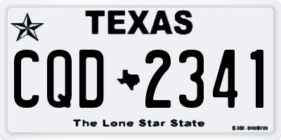 TX license plate CQD2341