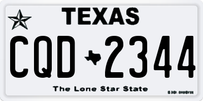 TX license plate CQD2344