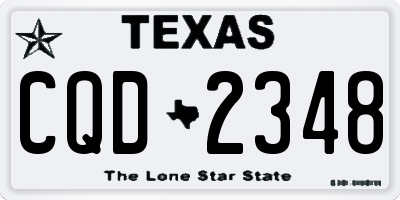 TX license plate CQD2348