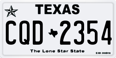 TX license plate CQD2354