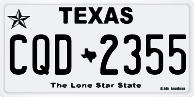TX license plate CQD2355
