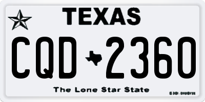 TX license plate CQD2360