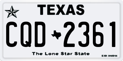 TX license plate CQD2361