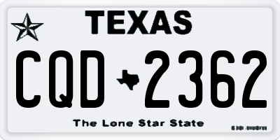 TX license plate CQD2362