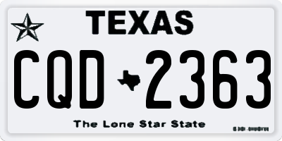 TX license plate CQD2363