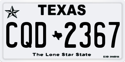 TX license plate CQD2367
