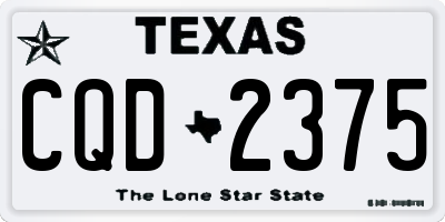 TX license plate CQD2375