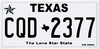 TX license plate CQD2377