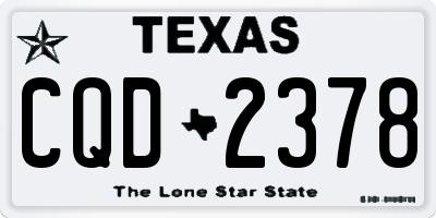 TX license plate CQD2378
