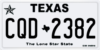 TX license plate CQD2382