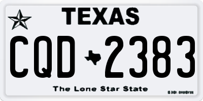 TX license plate CQD2383