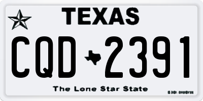 TX license plate CQD2391
