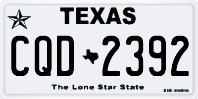 TX license plate CQD2392