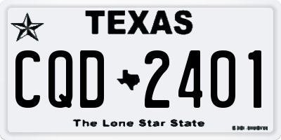 TX license plate CQD2401