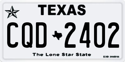 TX license plate CQD2402