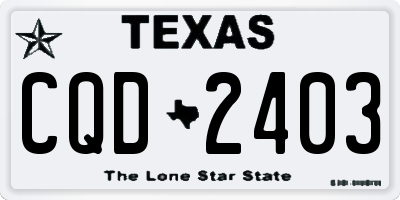 TX license plate CQD2403