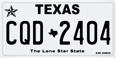 TX license plate CQD2404