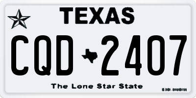 TX license plate CQD2407