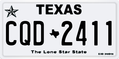 TX license plate CQD2411