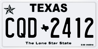 TX license plate CQD2412
