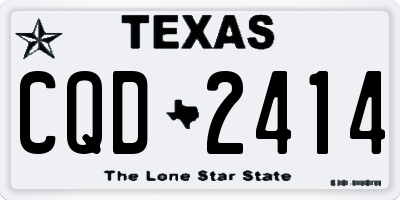 TX license plate CQD2414