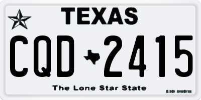 TX license plate CQD2415