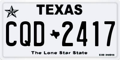 TX license plate CQD2417