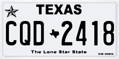 TX license plate CQD2418